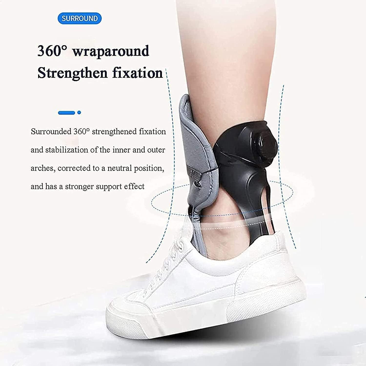 Orteza stawu skokowo-stępowego, Ankle Drop Adjustable Foot Supports Stabiliser For Flaccid And Dorsiflexion Movement(Left,S)