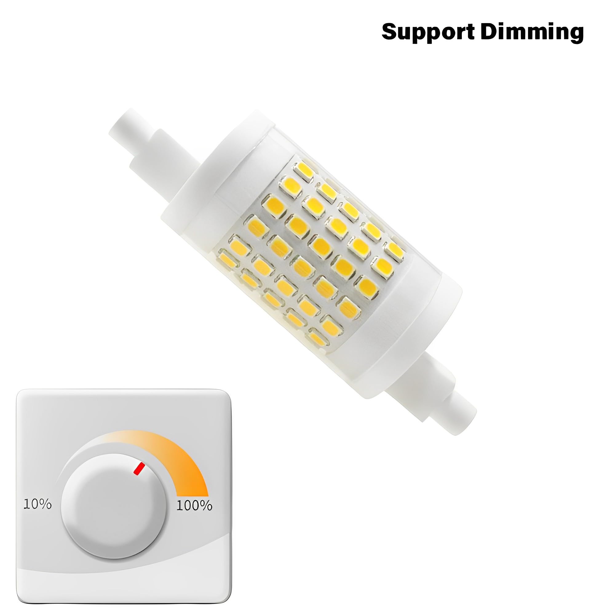 10W 1000LM R7S 78MM Bombillas LED de cerámica Regulables AC 85-265V R7S Base 100W Bombilla halógena de tungsteno Bombillas de Repuesto para iluminación de Taller Lámparas de pie