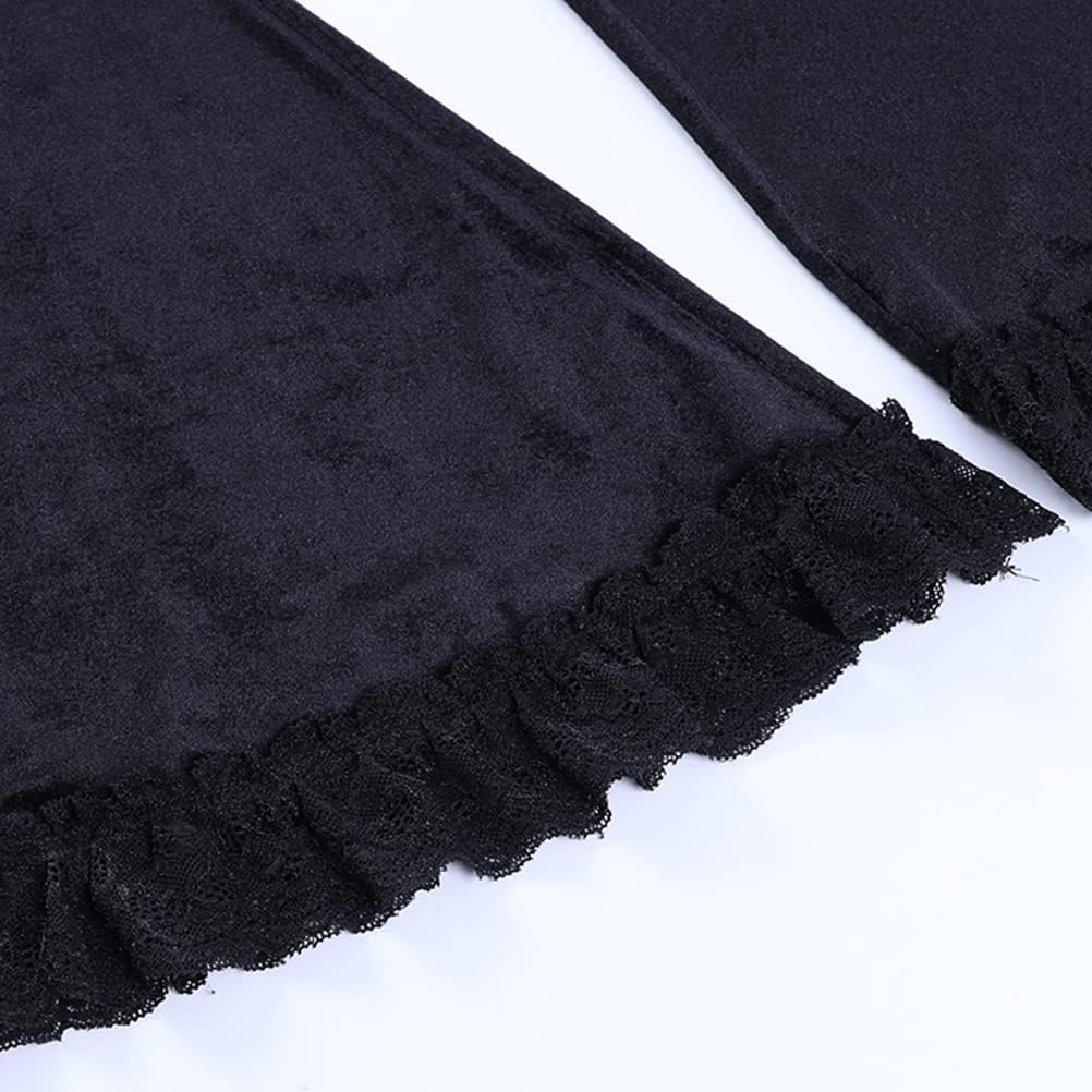 Gothic Black Pants Grunge Bottoms High Waisted Boho Hippie - Image 6