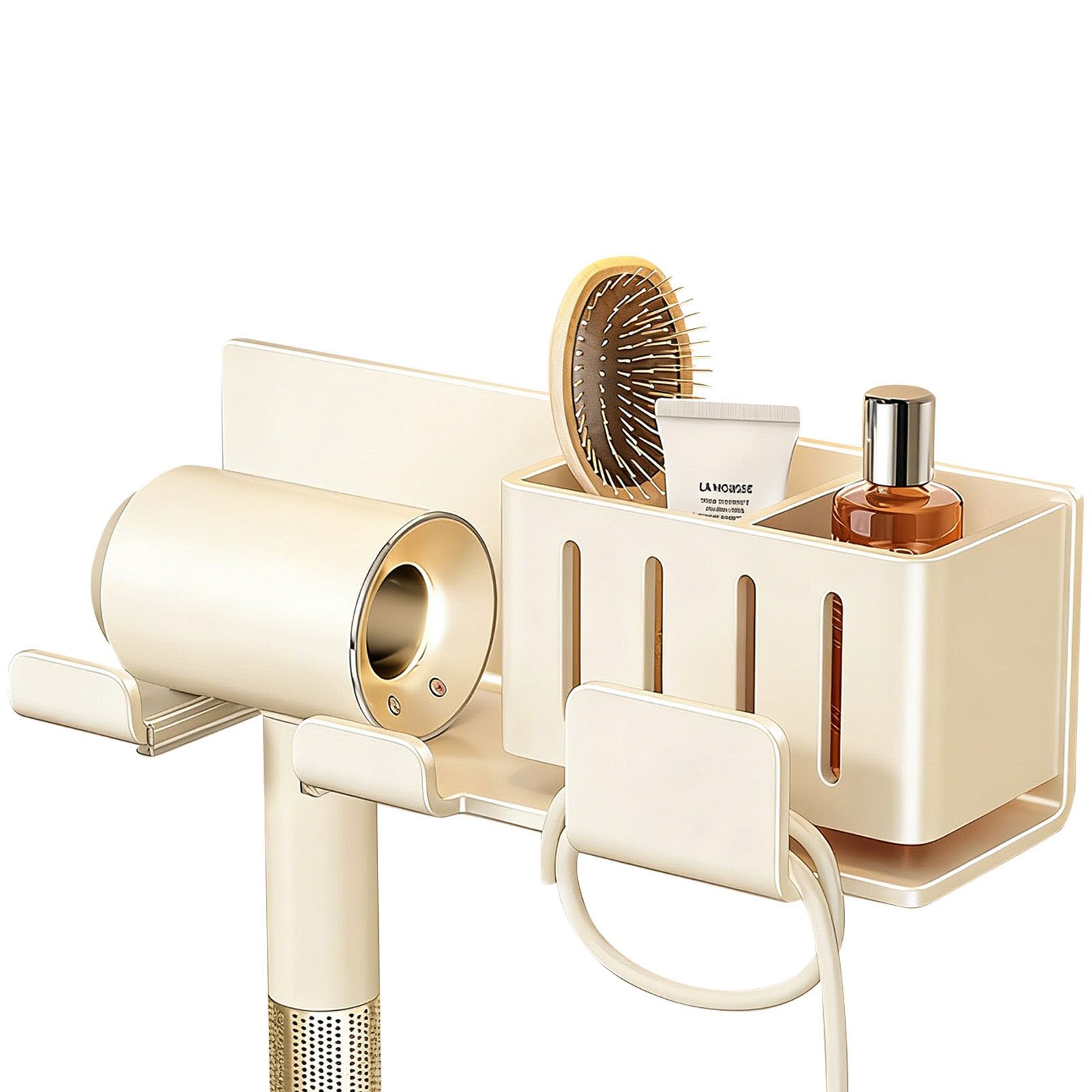 hogtnd Bathroom Wall Organisers Water Resistant Hair Dryer Compact Shower Shelf Durability Materials Space Saving Wall Shelf
