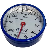 PTC 550F Ultra Magnetic Industrial Rail Thermometer -20 to 160F