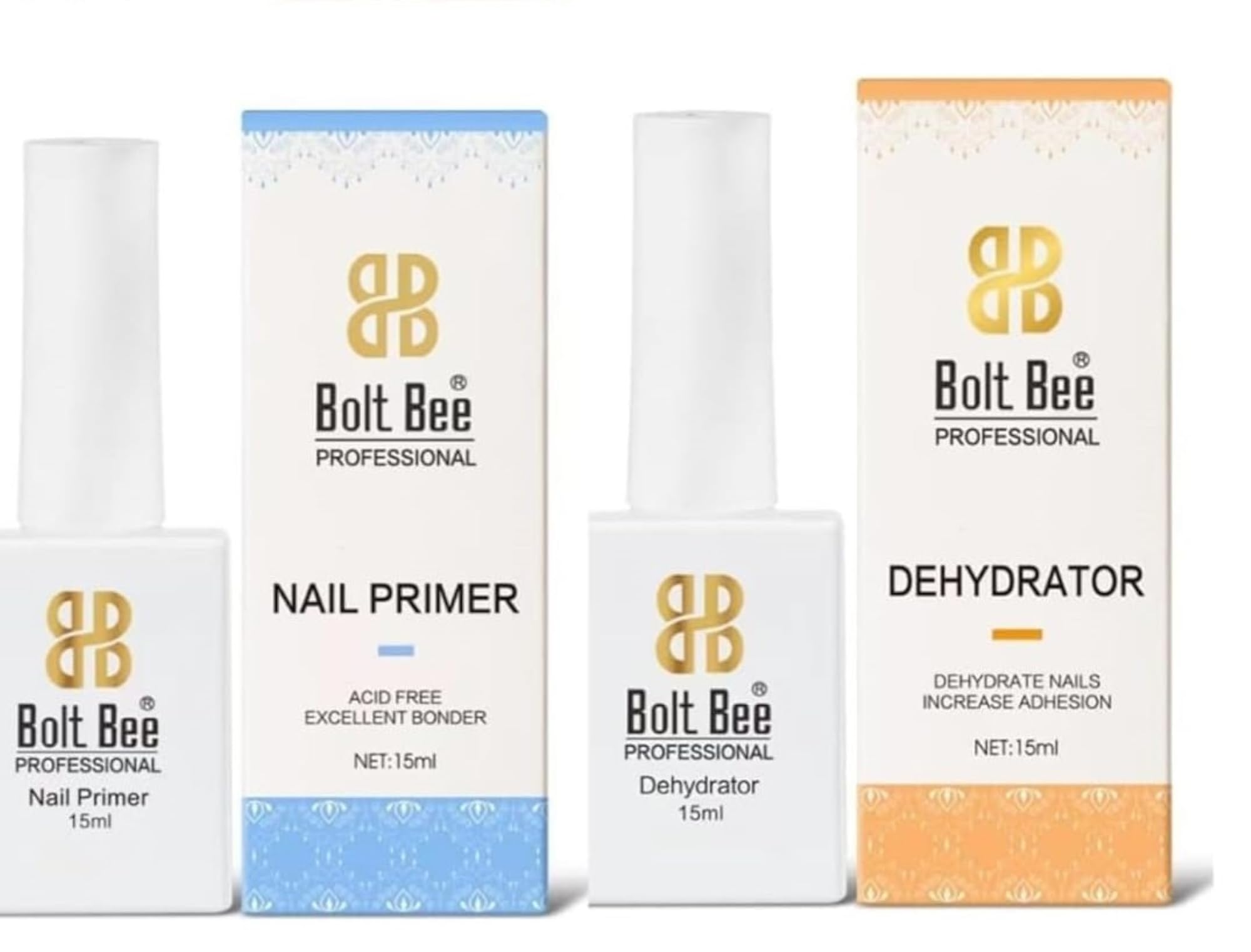 Nail Primer And Dehydrator 15Ml Soak Off UV LED Gel Nail Polish Set For Nail Art, glossy finish