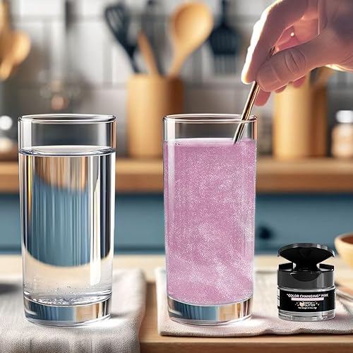 Miniatura 5 de Brew Glitter's - Purpurina comestible que cambia de color (0.11 oz, 1 tarro)  para cócteles transparentes, cócteles sin alcohol y bebidas