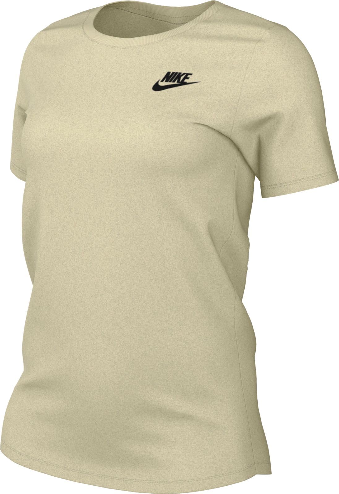 Nike Women's Coconut Milk, Black Dx7902-113 Sportswear Club Essentials T-Shirt Size S