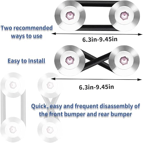 Miniatura 4 de Kit de liberación rápida, parachoques delantero y trasero de liberación rápida, kit de soportes de guardabarros de sujeción compatible con