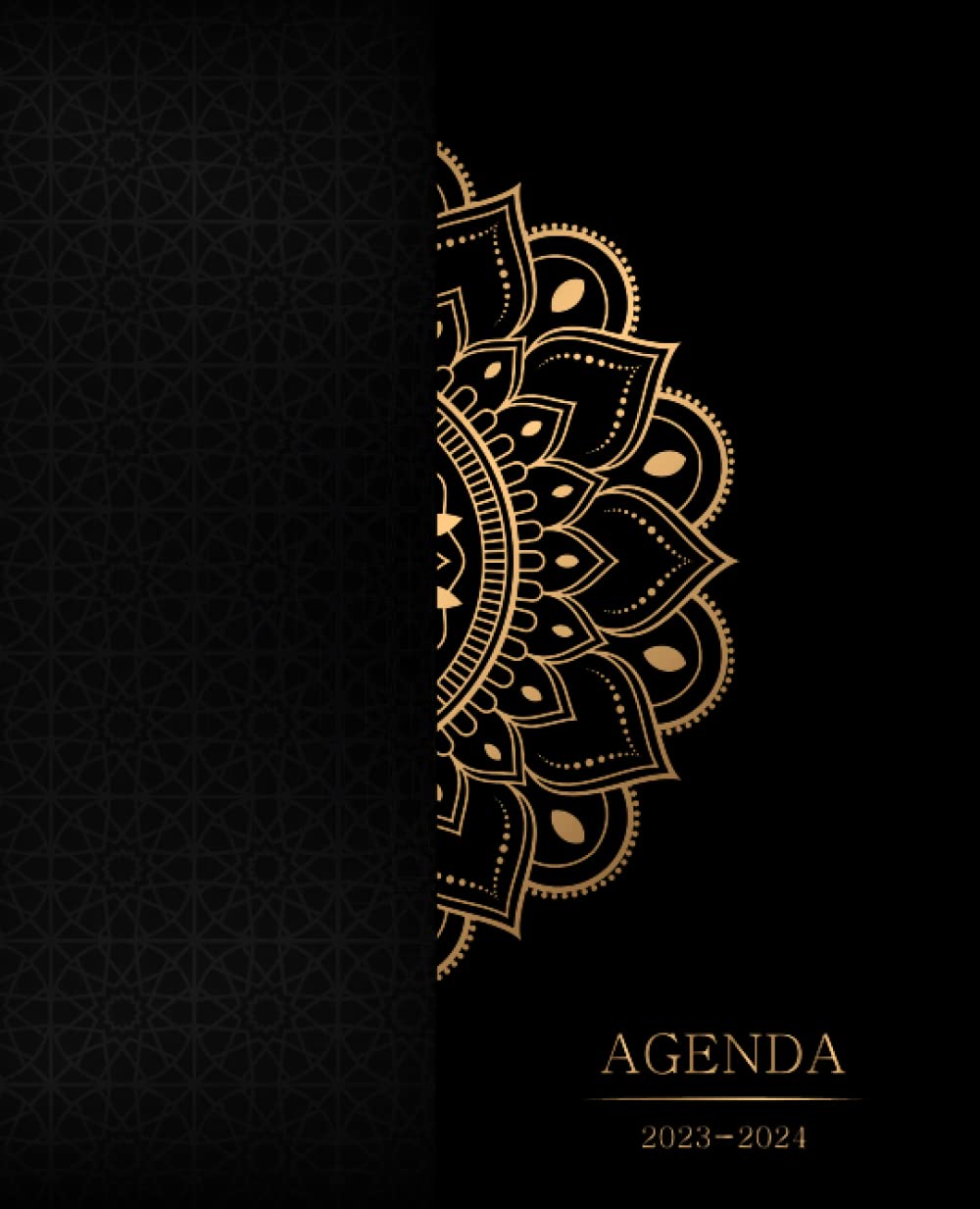 Agenda De Bord 2023/2024: Cadeau pour maitresse, professeur des écoles | Planificateur grande format semainier | D'août 2023 à juillet 2024 | réussi | mandala | noir (French Edition)