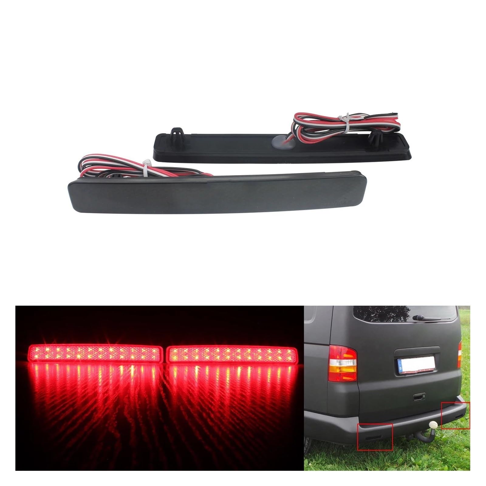 Terzo Freno Luce Lente nera LED Paraurti posteriore Riflettore luce per VW T5 Per Transporter Per Caravelle Per Multivan 2003-2011