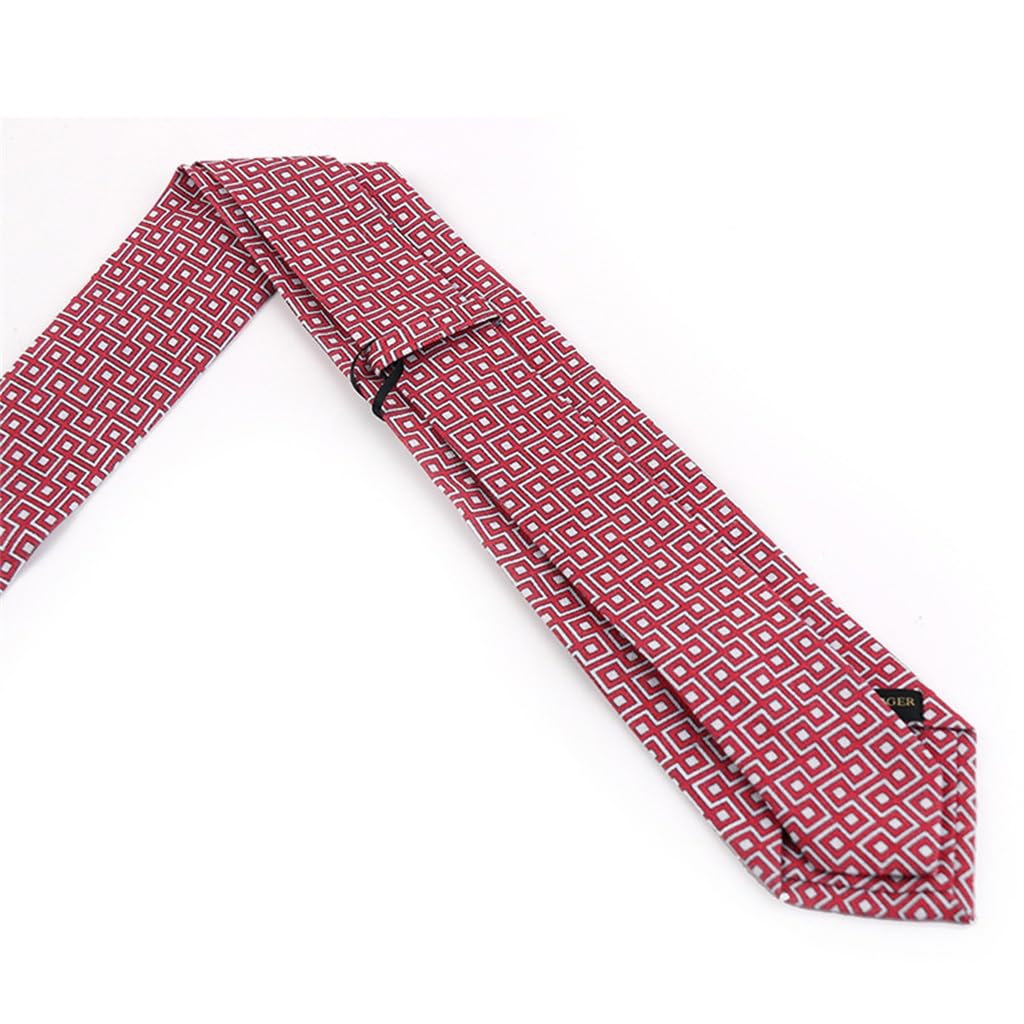 JFDBGU Men's Printed Formal Business Casual British Cotton Linen Day 7.5cm Hand Tie Suit And Tie(Pink)