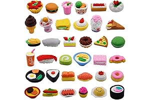72 Pack Mini Food Erasers for Desk Pets