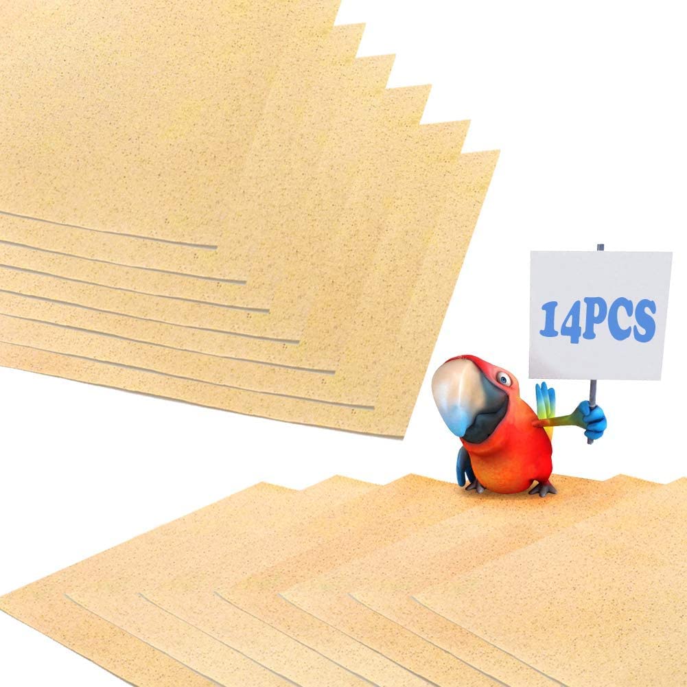 Buy 14 PCS Gravel Paper for Bird Cage,11x17 Inch Gravel Paper Special