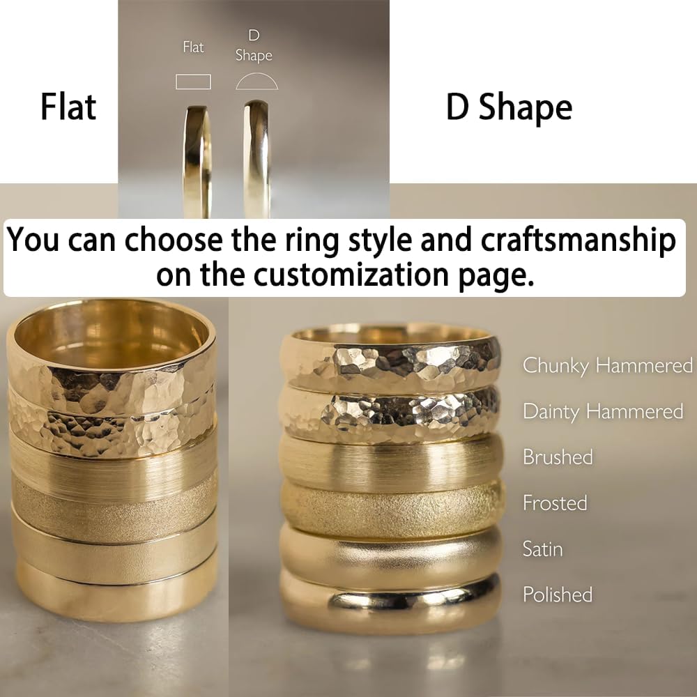 10K 14K 18K Soild Gold 2MM-8MM Classic Gold Wedding Band Ring for Men or Women,Casual Anniversary Ring Gift for Wife - Image 2