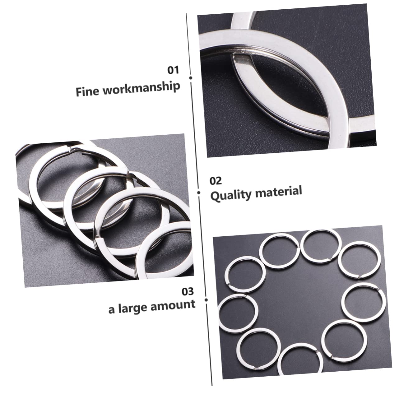 Qingmeng Llavero De Acero Inoxidable, 50 Unidades, Anillo Para Llaves, Anillos Pequeños, Plateados, Para Manualidades, Accesorios Para Llaves De Casa (15 Mm, 20 Mm, 25 Mm, 30 Mm, 35 Mm