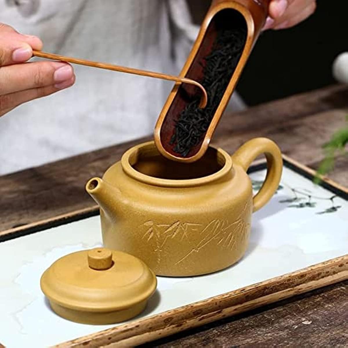 Service à thé de Voyage Portable, théière Classique Violette de 230 ML, Filtre en Terre Cuite, idéale pour Les Voyages, la Maison, Les activités de Plein air et Le Bureau.