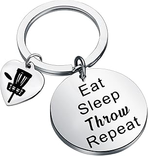 Zuo Bao Disc Golf Keychain Disc Golf Lover Gift Eat Sleep Throw Repeat Keychain Golf Lover Player Gift
