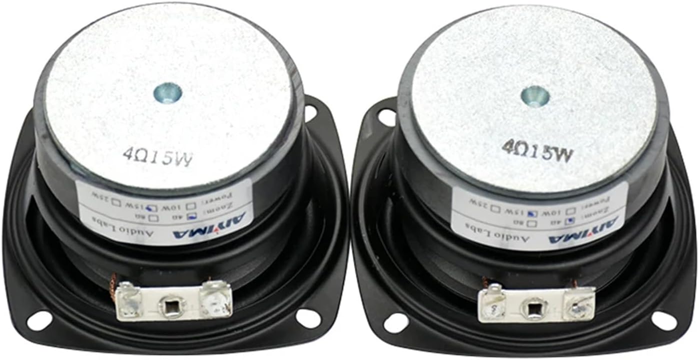 2Pcs 3 Inch Audio Portable Speakers 4 8 Ohm 20W Waterproof Full Range Sound Loudspeaker Column DIY Speakers(8 Ohm 15W Speaker)