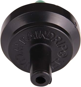 Raindrip PC8010B 2 GPH Pressure Compensating Drippers, Drip Irrigation Emitters for Drip Irrigation Gardening System, Maintains Constant Water Flow, 10-Pack, Green