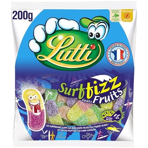 Délice Fruité Lutti Surfizz - Bonbons Gélifiés et Pétillants -
