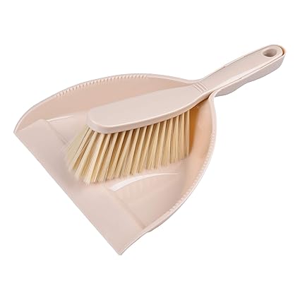 GNEY Long Handled Dustpan and Brush Set Lobby Dust Pan with Long Handle Sweeping Broom (Orange)