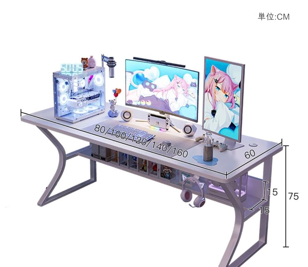 【新品】PCパソコンデスク　事務机　学習机　ゲーミングデスク　ダークブラウン Amazon | パソコンデスク ゲーミングデスク C字脚 デスク PC