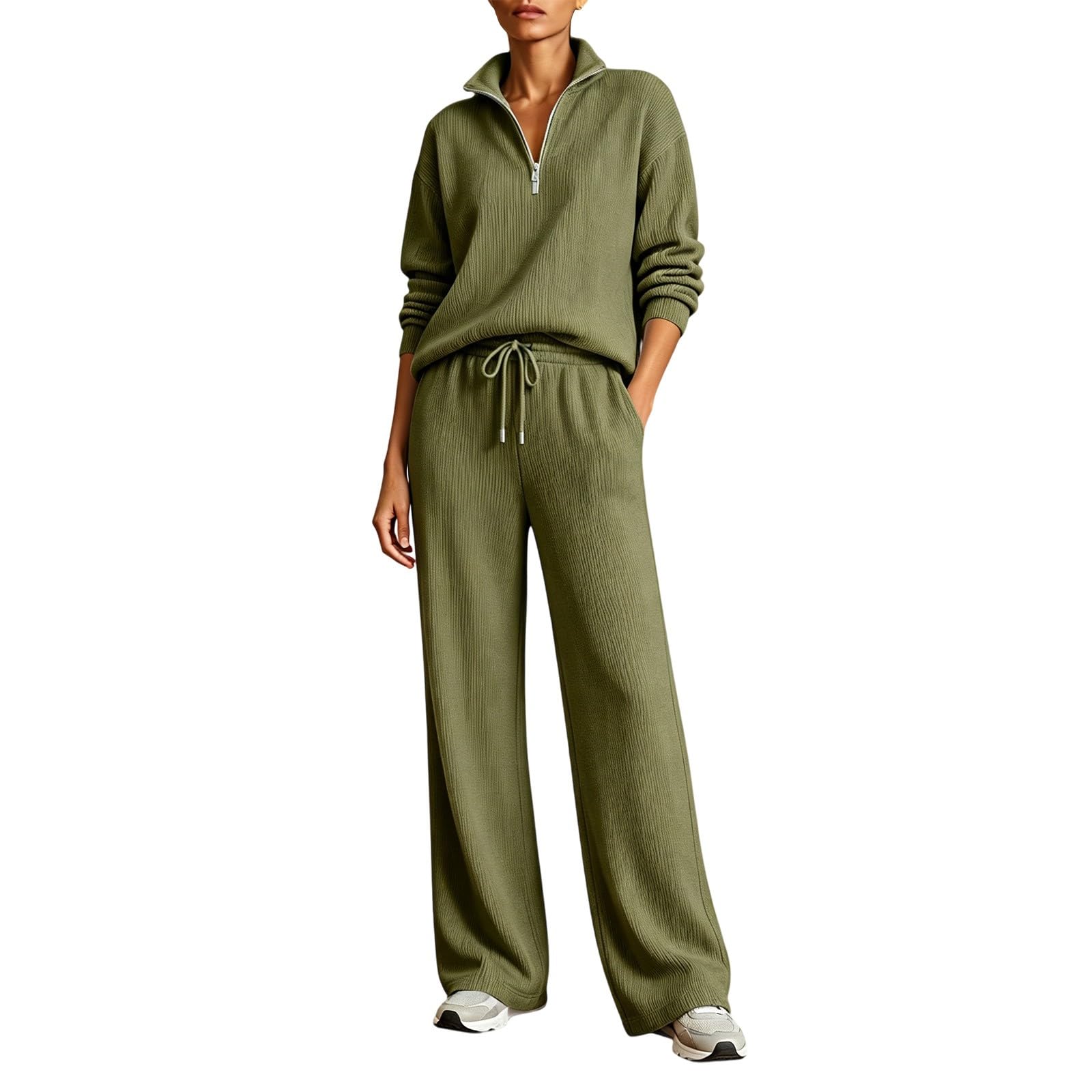 Chándal para mujer, algodón, pierna ancha, conjunto de deportes, ropa de