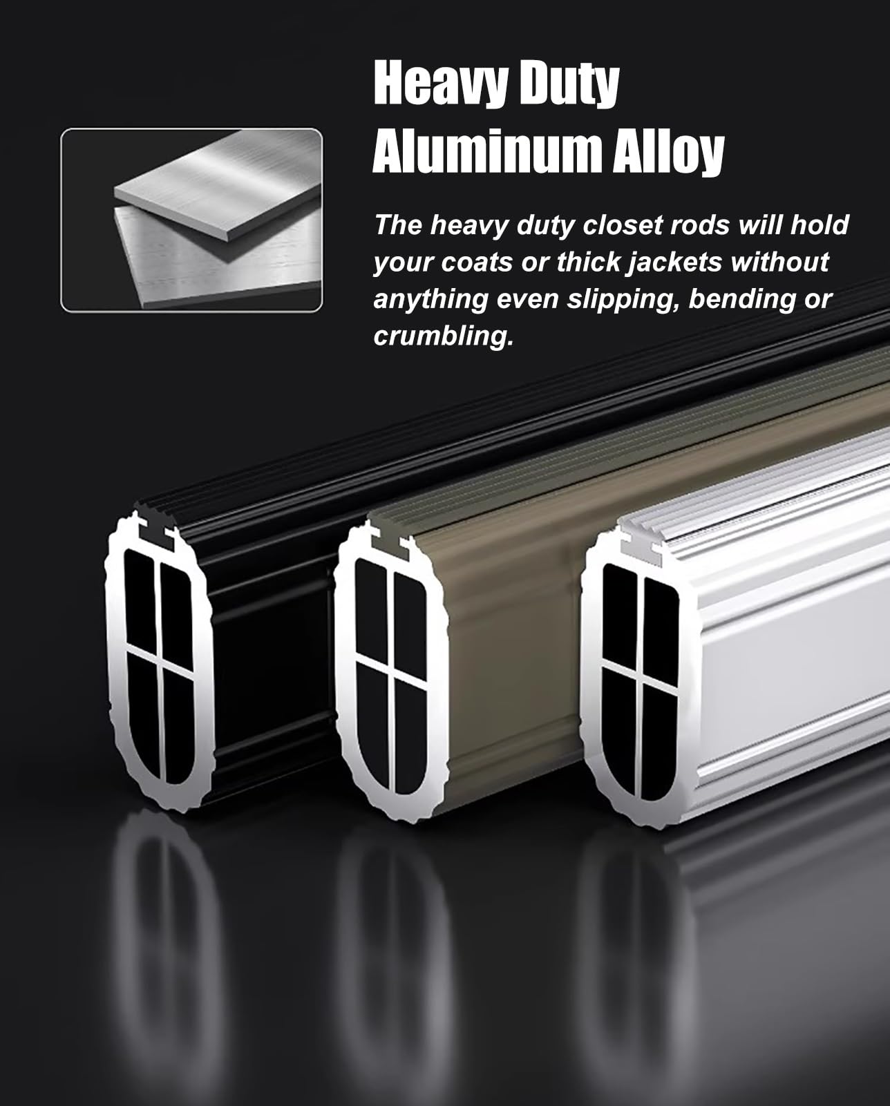Bardzo długi regulowany aluminiowy drążek na ubrania, srebrny, 65 cm, do cięcia, wiszący drążek do szafy, wieszak na ubrania, owalny Tringle Vetement, wytrzymałe rozwiązanie do przechowywania