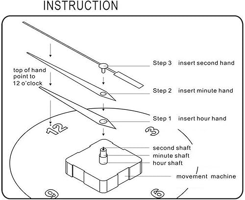 Miniatura 8 de Reloj de péndulo de cuarzo, mecanismo de movimiento de eje largo, kit de motor de reloj de cuarzo con 3 pares de manecillas y péndulo, kit de
