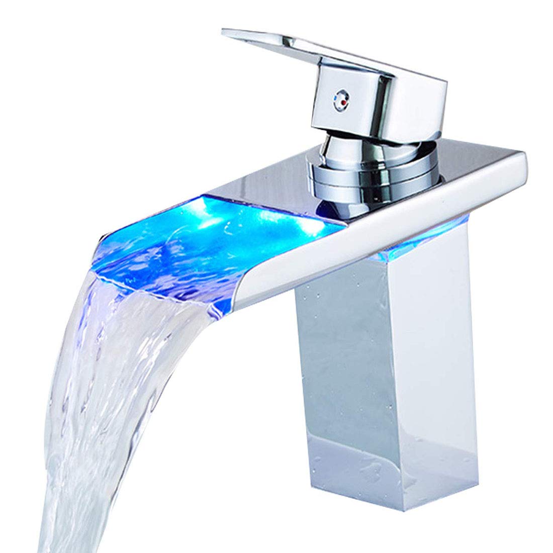 Buy GST&GST LED Light Bathroom Basin Tap with Temperature Sensor Hydroelectric Power Waterfall