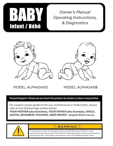 BABY, Owner's Manual &amp; Operating Instructions: Perfect gift for every expecting mother, father and parent! Fun, decently informative, and ... instruction manual gift for every new baby!