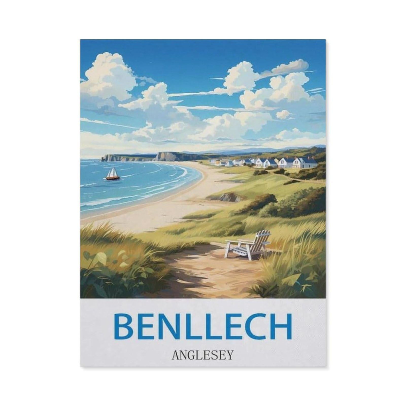 BEAYODKP DIY 5D Diamond Painting，Benllech Anglesey（50x60cm）
