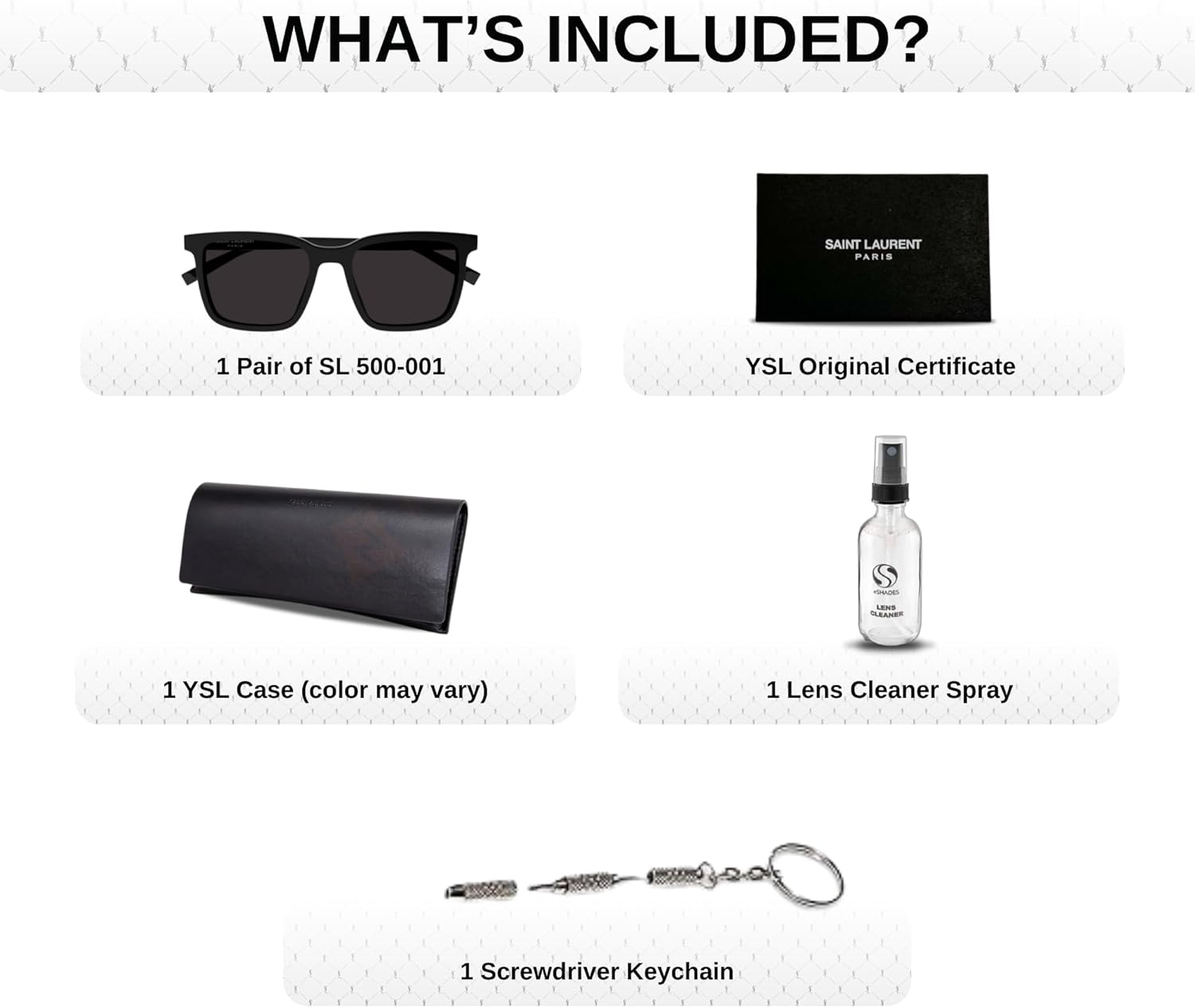 SAINT LAURENT SL 500 Classic shape Sunglasses + Bundle with eSHADES Luxury Eyewear Kit - Image 4
