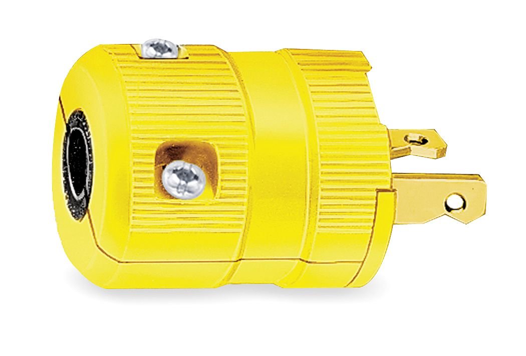 HUBBELL HBL9758VY AC Plug NEMA 2-20 Male Valise Yellow - Electric