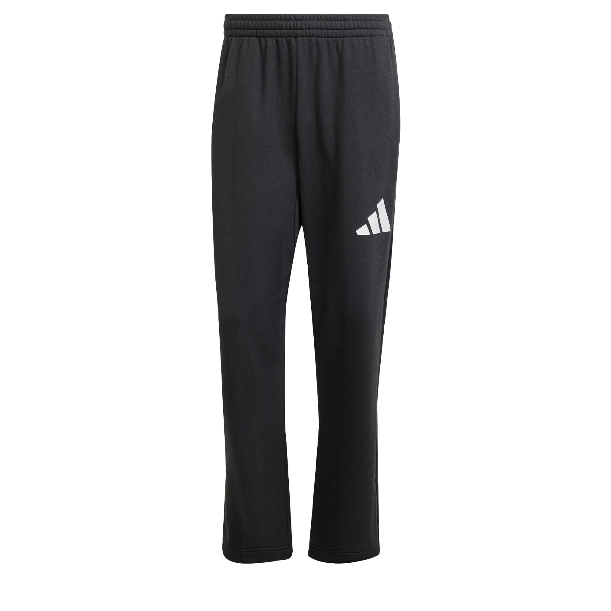 adidas Men's Essentials Wide Leg Three BAR Pant, Black/White, M