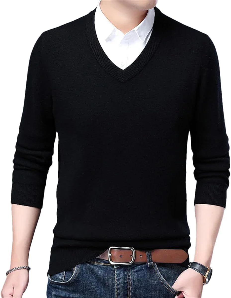 Dcvmvmn Herren Wollpullover Herbst Winter VAusschnitt Strickpullover