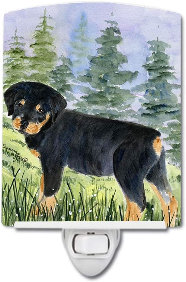 Caroline's Treasures SS8057CNL Rottweiler Ceramic Night Light Compact, UL-Certified, Ideal for Bedroom, Bathroom, Nursery, Hallway, Kitchen, 6x4x3, Multicolor