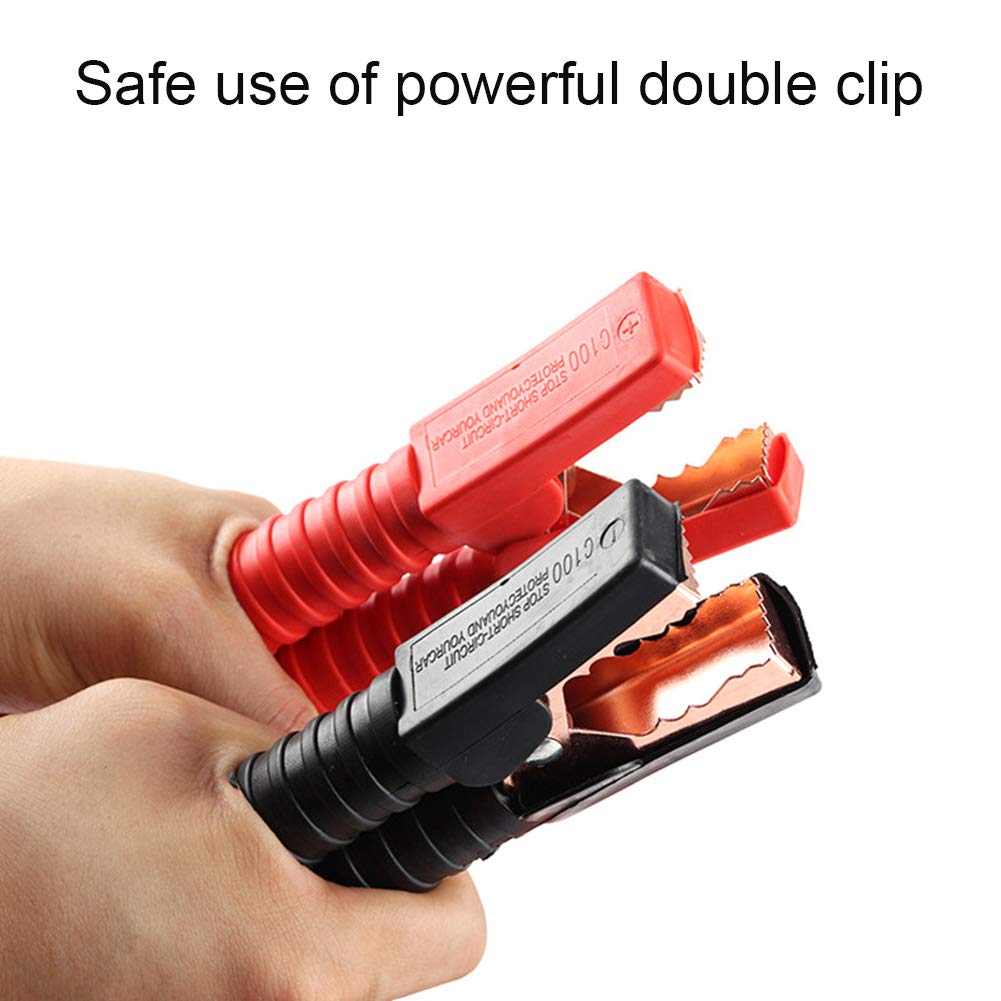 Pince Crocodile de Batterie de suralimentation de Batterie de Voiture Robuste 2000AMP 4M pour Camion de fourgonnette Diesel Essence (Comprend Un Sac de Transport zippé avec poignée)