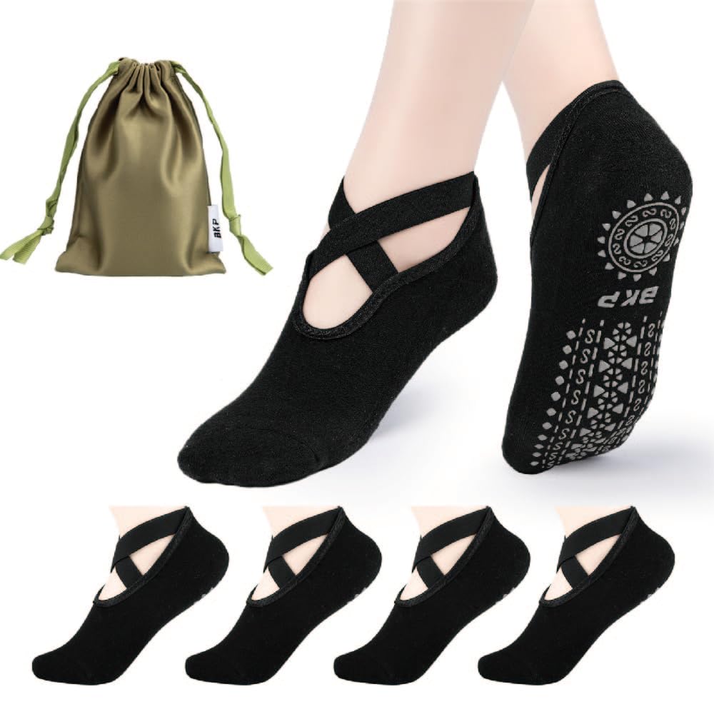 BKP Yoga Socks for Women,Pilates Socks Non Slip Grip Socks Suitable for Ballet,Plasticity,Dance,Home,Training