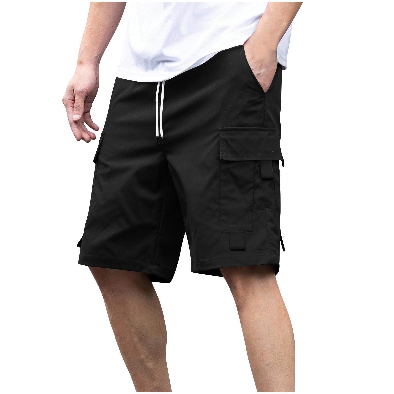 Men's Cargo Shorts Casual Lightweight Quick Dry Outdoor Hiking Short Drawstring Loose Fit Cargo Shorts Multi-Pocket