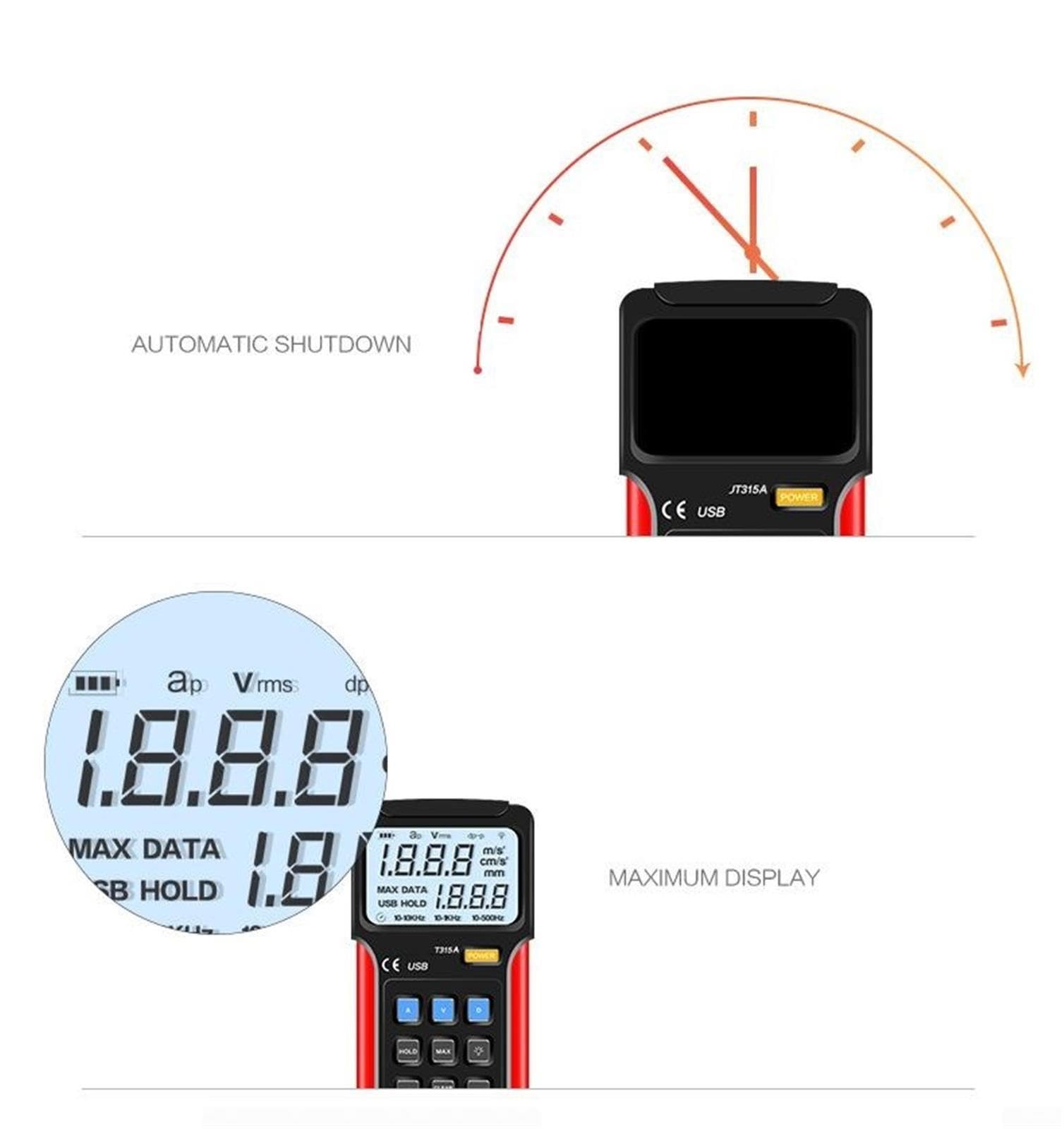 Vibration Meter, Digital Portable Electronic Industrial Vibrations UT315A