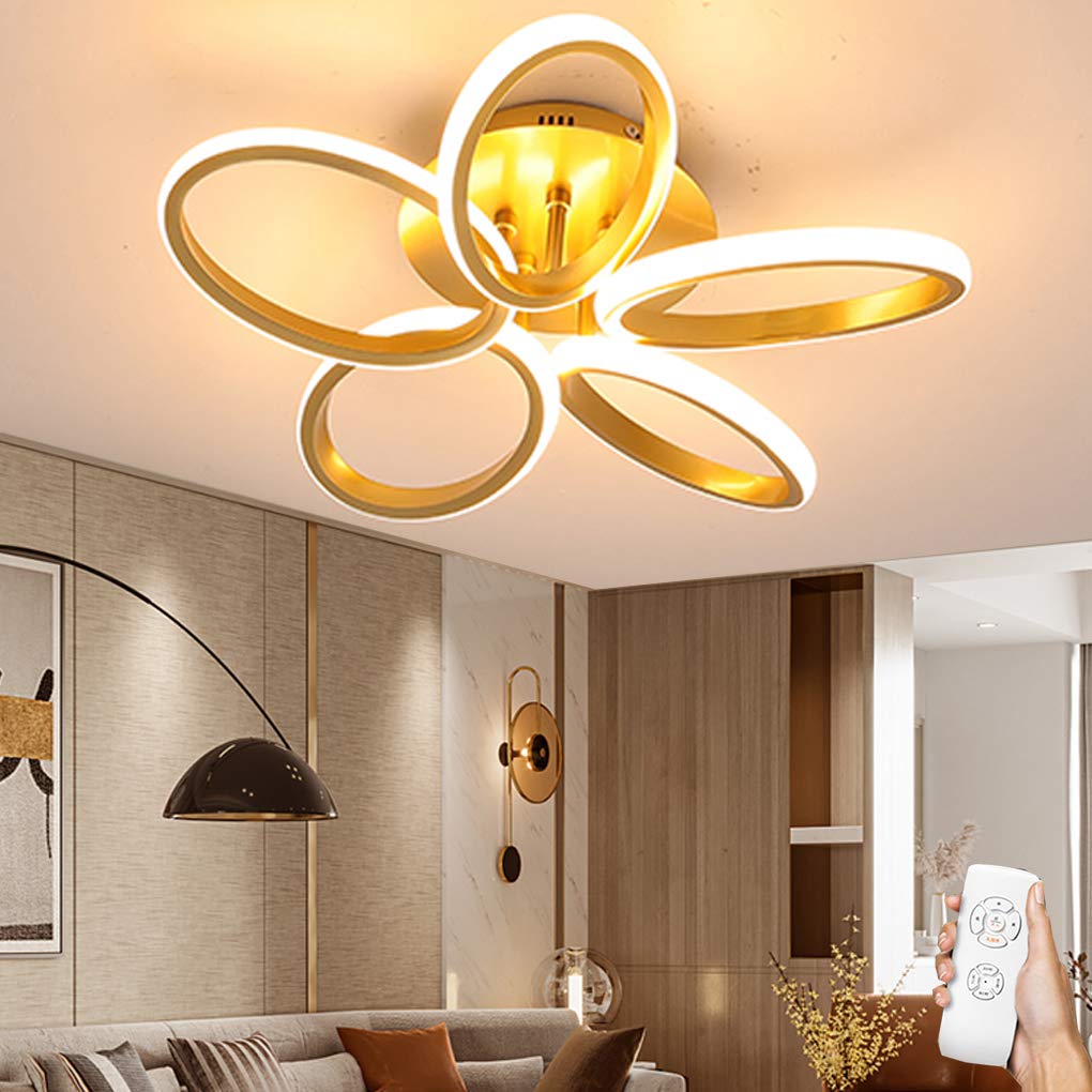 Nowoczesna lampa sufitowa przyciemniana za pomocą pilota Oświetlenie sufitowe Kwiat Akrylowy klosz Lampa sufitowa Łazienka Salon Sypialnia Balkon Badania Biuro Kuchnia Hotel Lampa