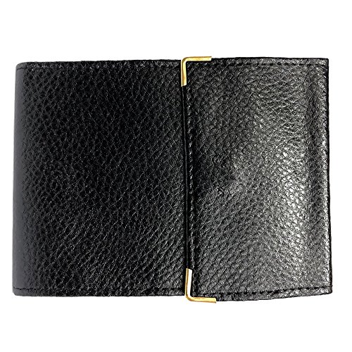 LOLUNA® Porte chéquier long pliant talon gauche avec carte bancaire compact en cuir disponible dans plusieur couleur disponible (Noir) Cover