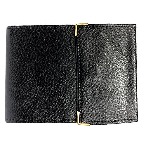 LOLUNA Porte chéquier long pliant talon gauche avec carte bancaire compact en cuir disponible dans plusieur couleur disponible (Noir)