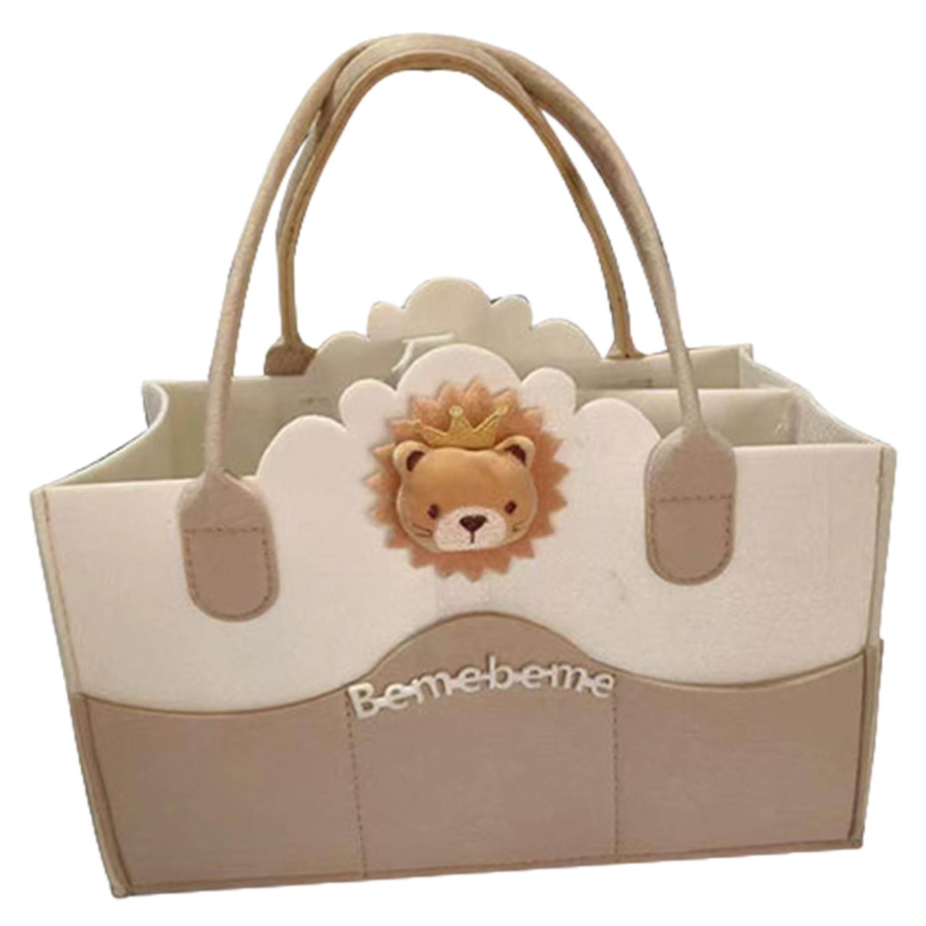 Monetais Baby Caddy Organizer Thicken Cartoon Felt Multifunctional Portable Baby Diaper Caddy Nursery Storage Bag for Mom Kids Diaper