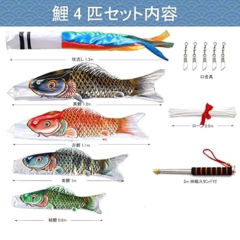 未使用 オリジナル鯉のぼり 輝翔 コンクリート用取り付け金具付 端午の節句 51-uNCUGcsL.jpg_BO30,255,255,