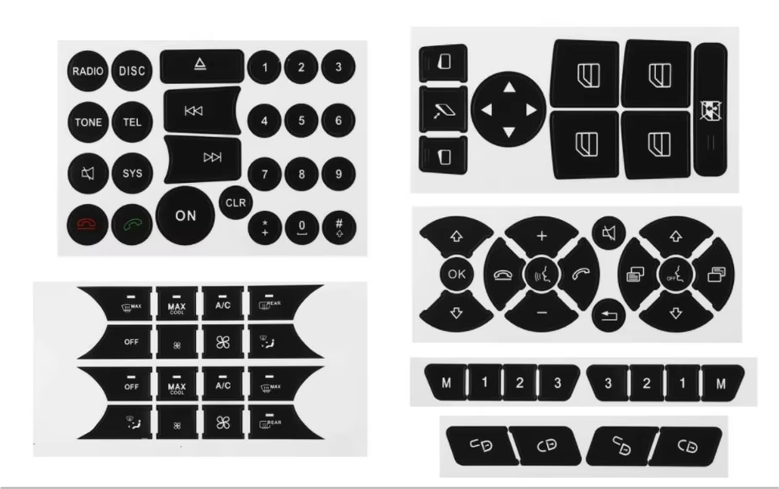 Mrsatxhpm One Color Interior Button Stickers Compatible With Benz W204 C300