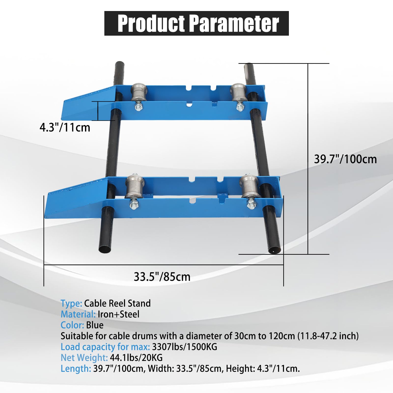 3 IN 1 Kabeltrommelständer φ300-1200MM Abrollvorrichtung für Kabeltrommel Max. 1500KG