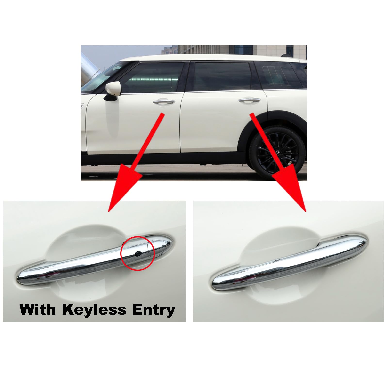 MINI F54 F55 F60 Schwarz glänzend Außentürgriffe-Kappen Blenden, Auto Türgriff Verkleidung für Mini Cooper F54 Clubman F55 hatchback F60 Countryman(Schwarz glänzend, Mit schlüssellosem Zugang)