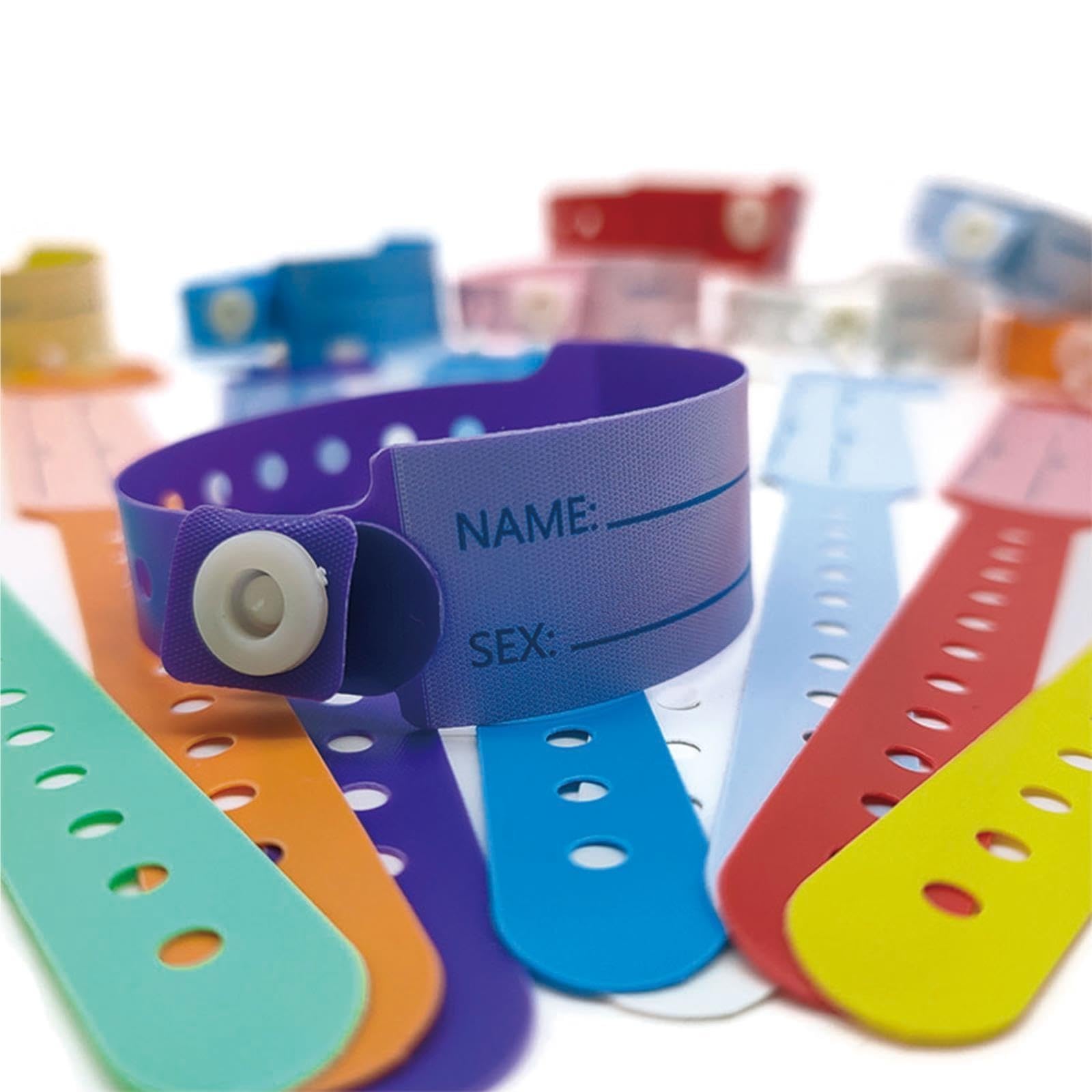 100pcs bracelets médicaux imperméables en PVC souple