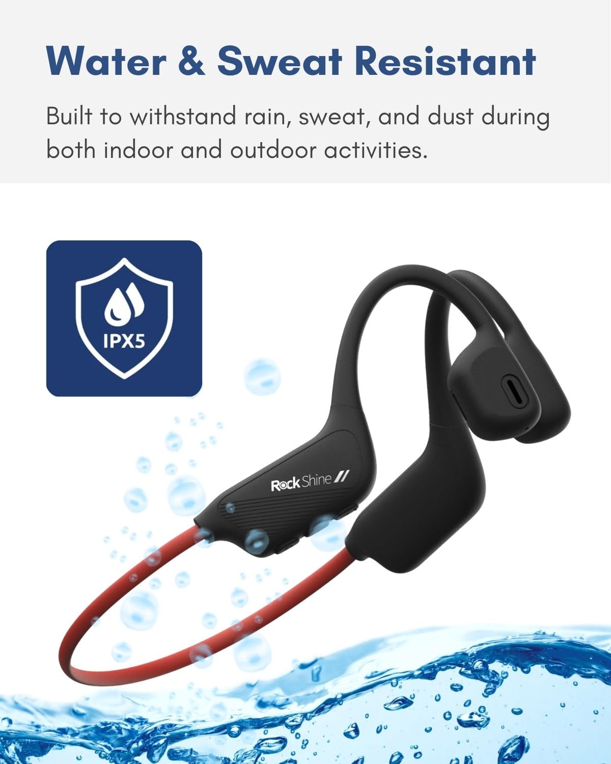 R1 - Cuffie sportive aperte con Bluetooth 5.3, design con gancio per l'orecchio, leggere e confortevoli, impermeabili IPX5, fino a 12 ore di riproduzione, ascolto all'aperto sicuro e
