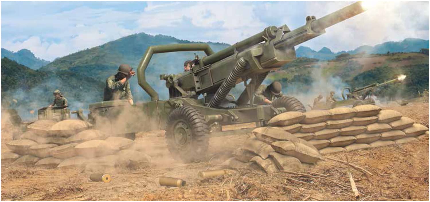 RB0126 1/56 US Military M102 4.1 inches (105 mm) Howitzer with Crew Plastic Model