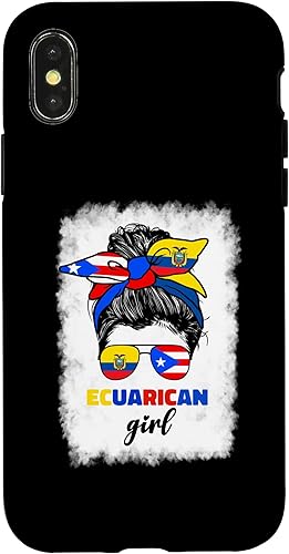 Miniatura 7 de Funda para iPhone 13 Pro Max, mitad ecuatoriana y puertorriqueña Rico Ecuador Flag Girl Mix